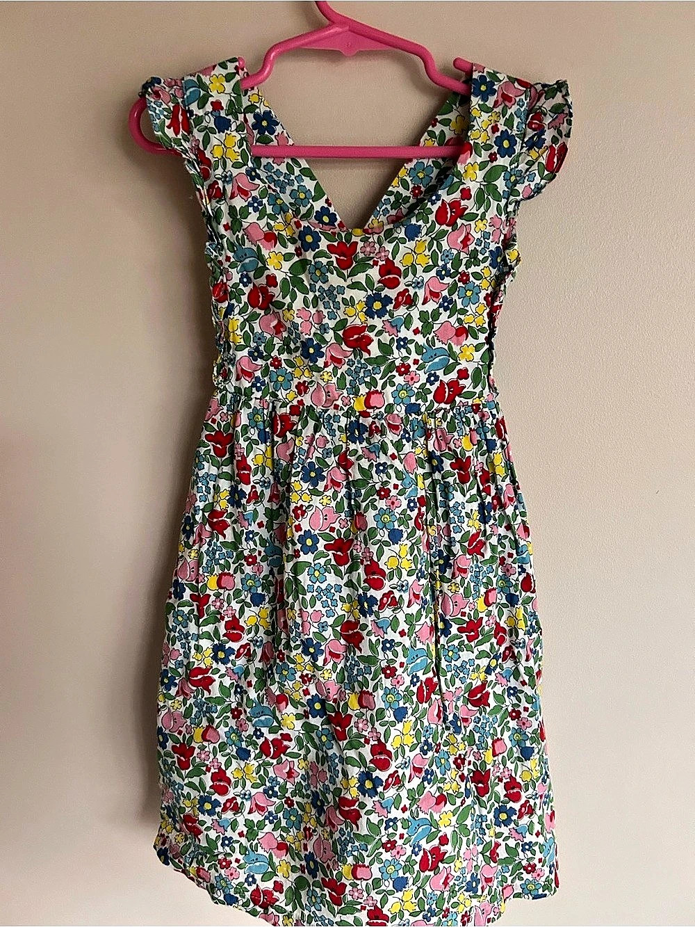 Miniboden Floral Dress in White & Multicolor Girls 4-5Y